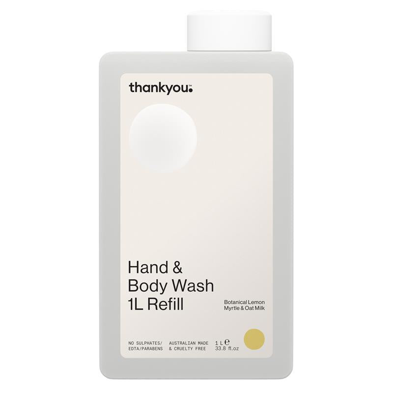 Thankyou Hand & Body Wash Botanical Lemon Myrtle & Oat Milk Refill 1L