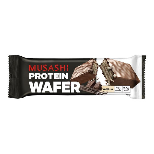 Musashi Protein Wafer Vanilla 40g - High Protein Snack for Muscle Recovery