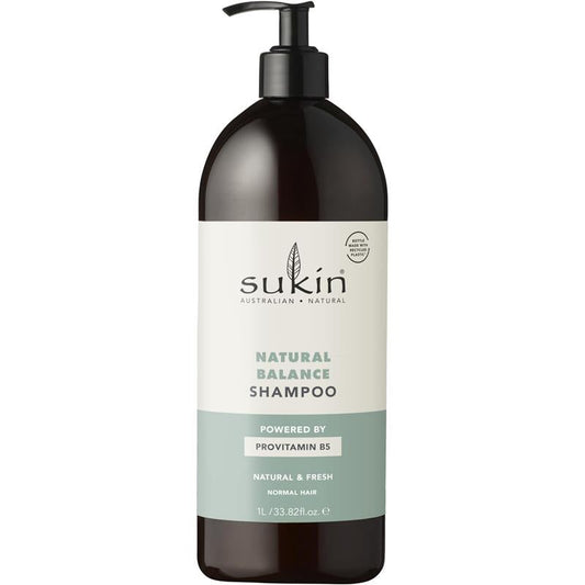 Sukin Natural Balance Shampoo 1 Litre - Cleanse and Energize Your Scalp