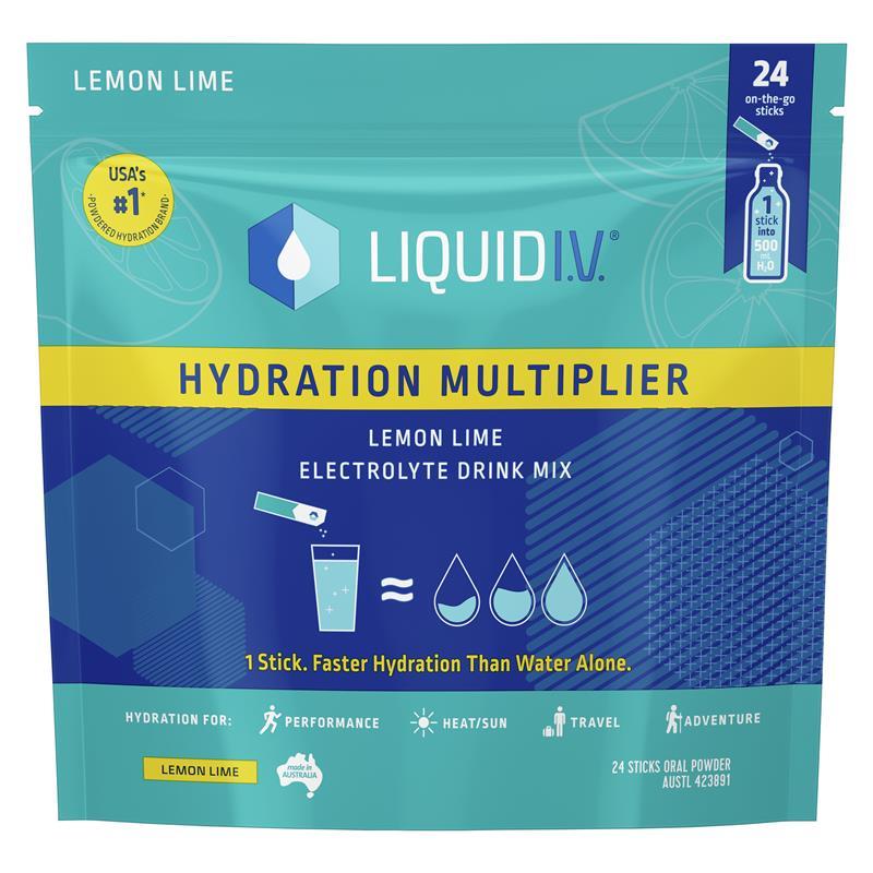 Liquid IV Hydration Electrolyte Drink Mix - Lemon Lime (24 Sachets)