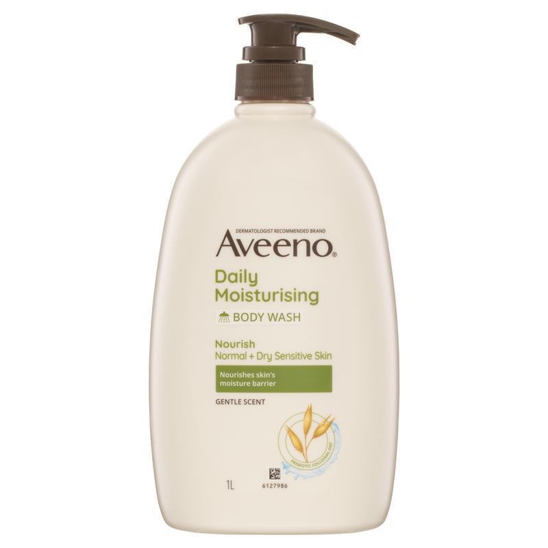 Aveeno Daily Moisturising Body Wash 1L, Sensitive Skin, Prebiotic Oat
