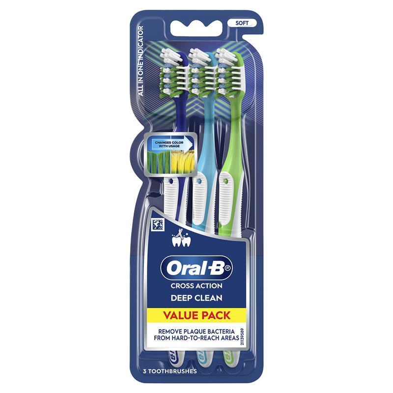 Oral-B Cross Action Indicator Toothbrush 3 Pack