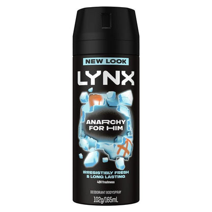 LYNX Anarchy Men’s Deodorant 165ml - 48H Protection, Pomegranate & Sandalwood