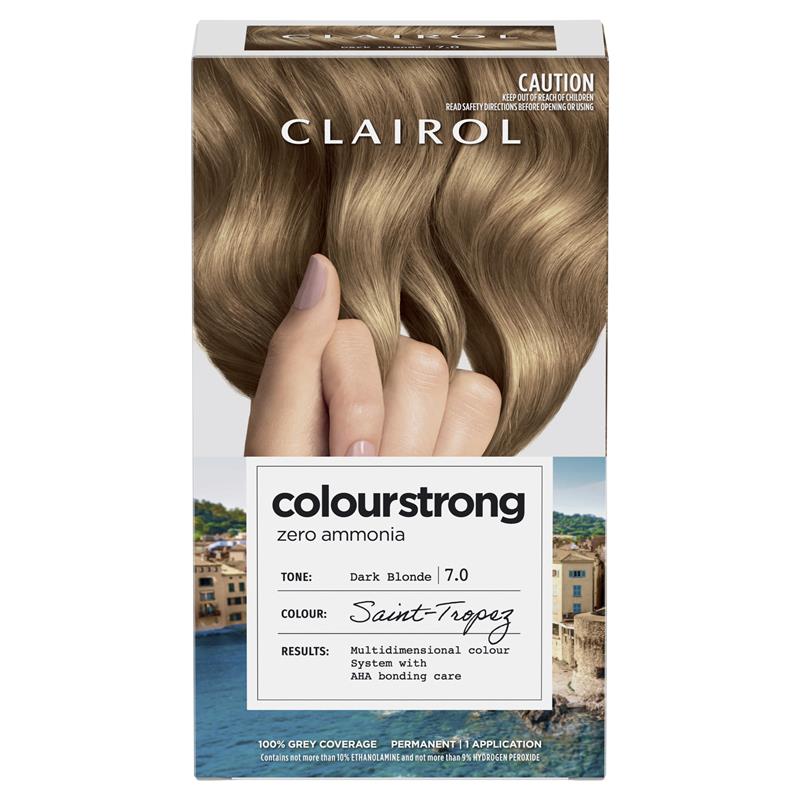 Clairol Colour Strong Kit 7.0 Dark Blonde - Ammonia-Free Hair Color