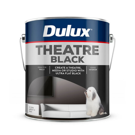 Dulux Black Design Theatre Paint 4L Water Based Flat Finish