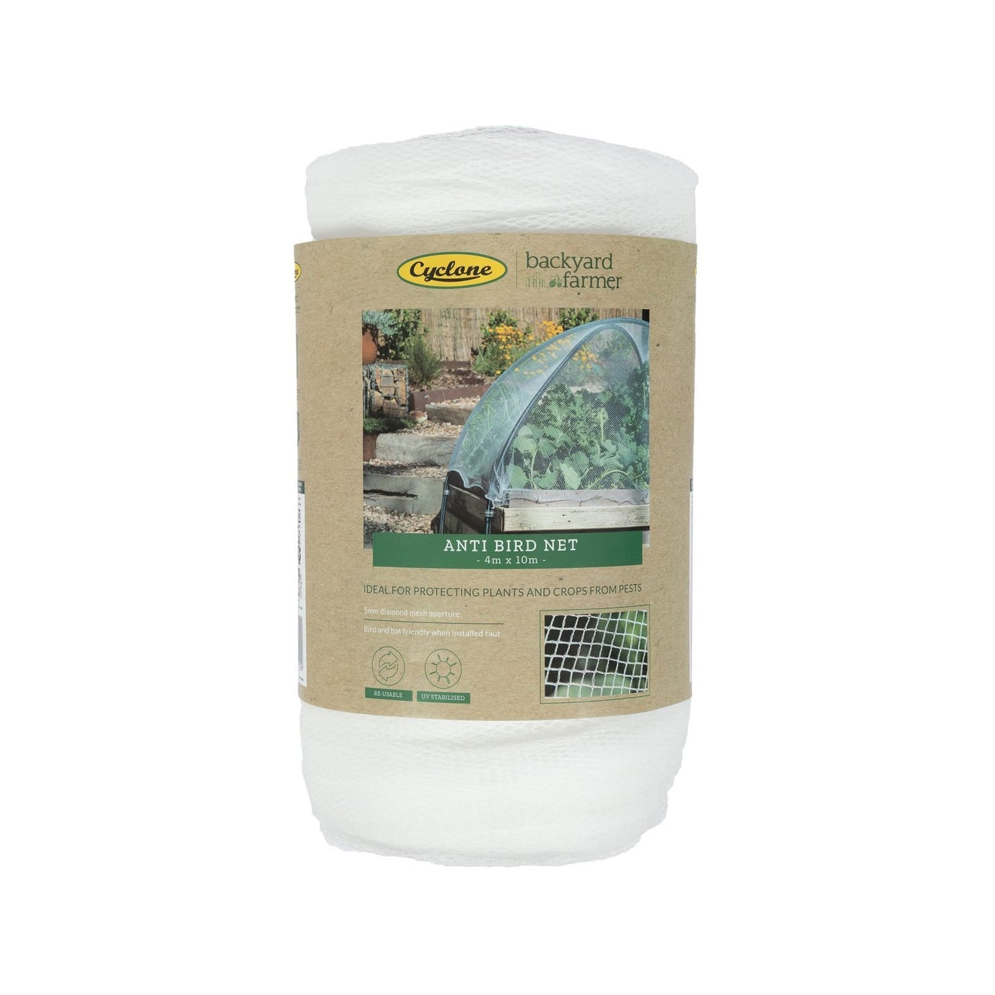 Backyard Farmer Anti Bird Net - 4 x 10m - White