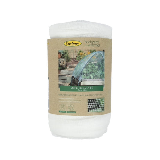 Backyard Farmer Anti Bird Net - 4 x 10m - White