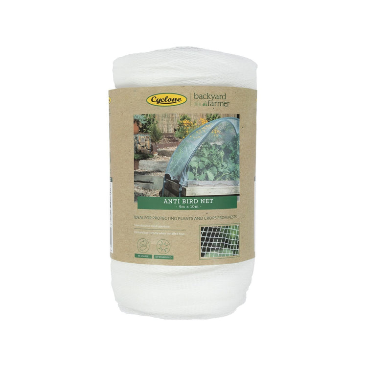 Backyard Farmer Anti Bird Net - 4 x 10m - White