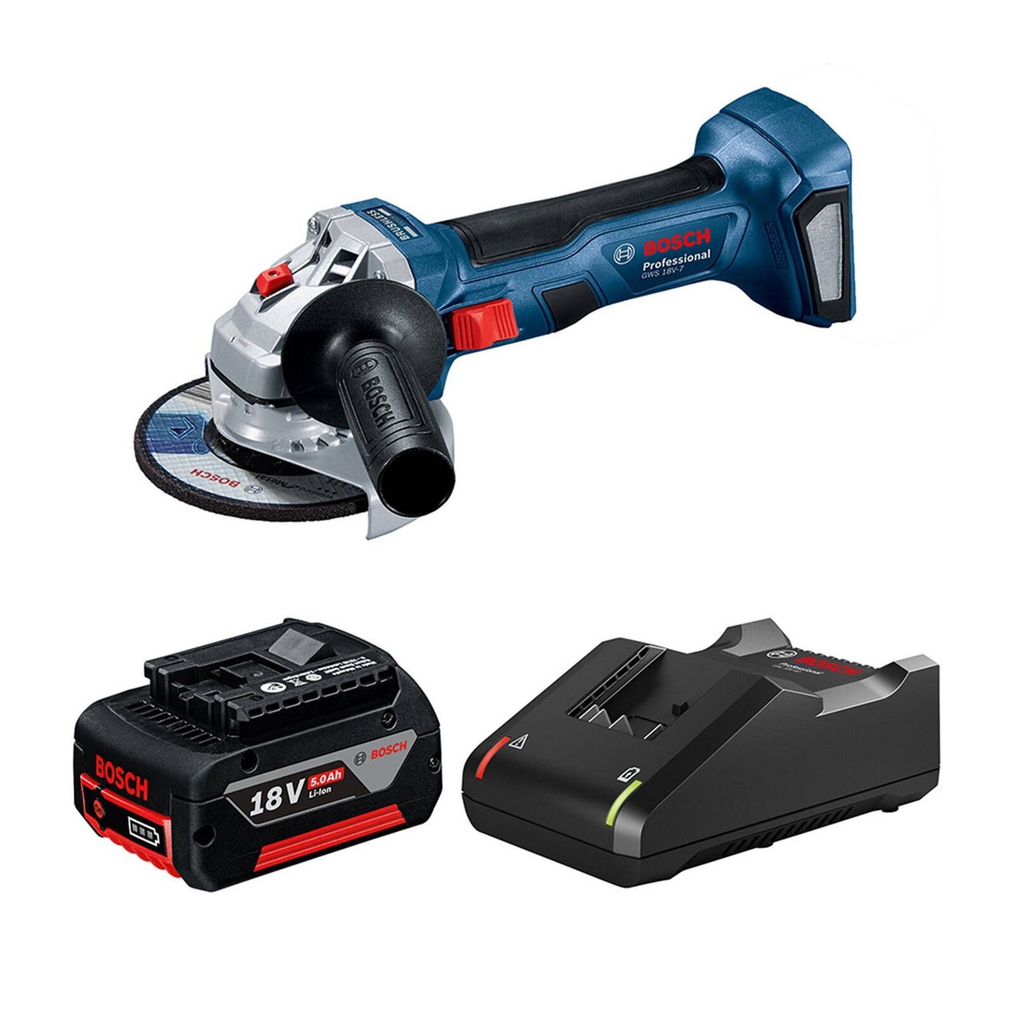 Bosch Brushless Angle Grinder Kit - 18V - 5.0Ah - 224 x 116 x 293mm