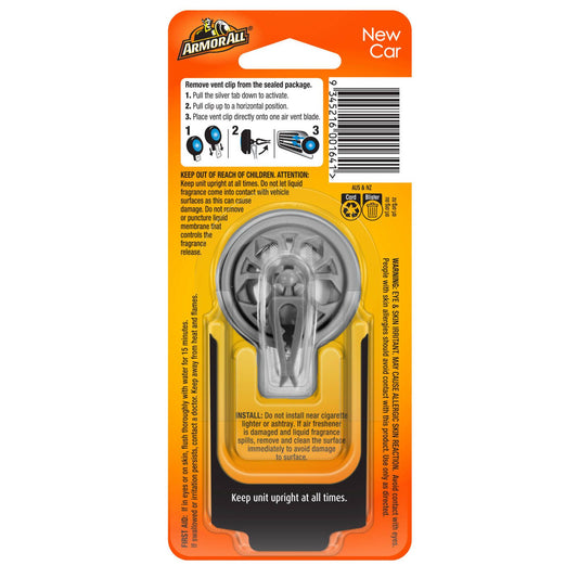 ArmorAll Membrane Clip Car Air Freshener New Car - 76.2 x 191mm