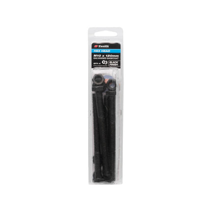 Zenith M10 Black Hex Head Bolt - 120mm - 4 Pack