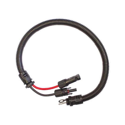 Kt Solar Connector MC4 Plug Socket to 8mm Ring Terminals - 600mm - Black