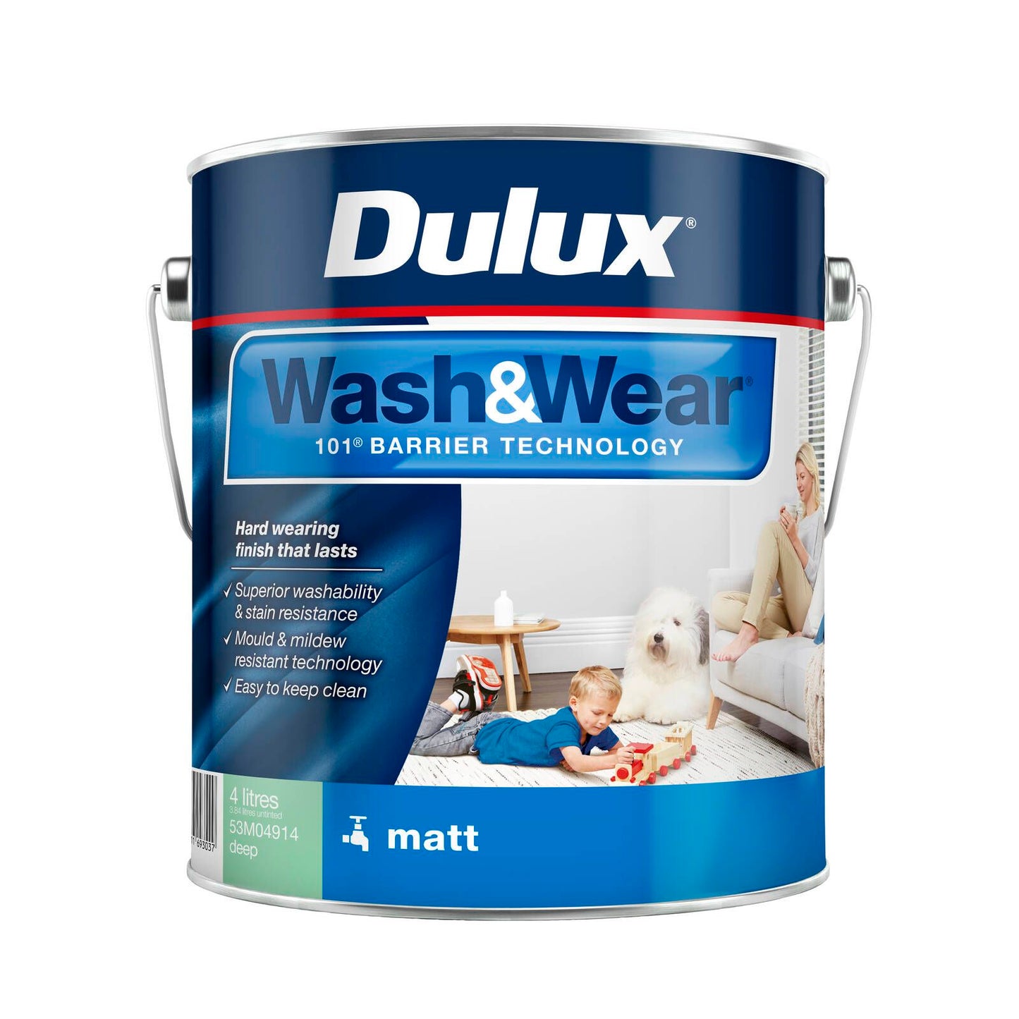 Dulux Deep Wash Wear Matt Interior Paint - 4L