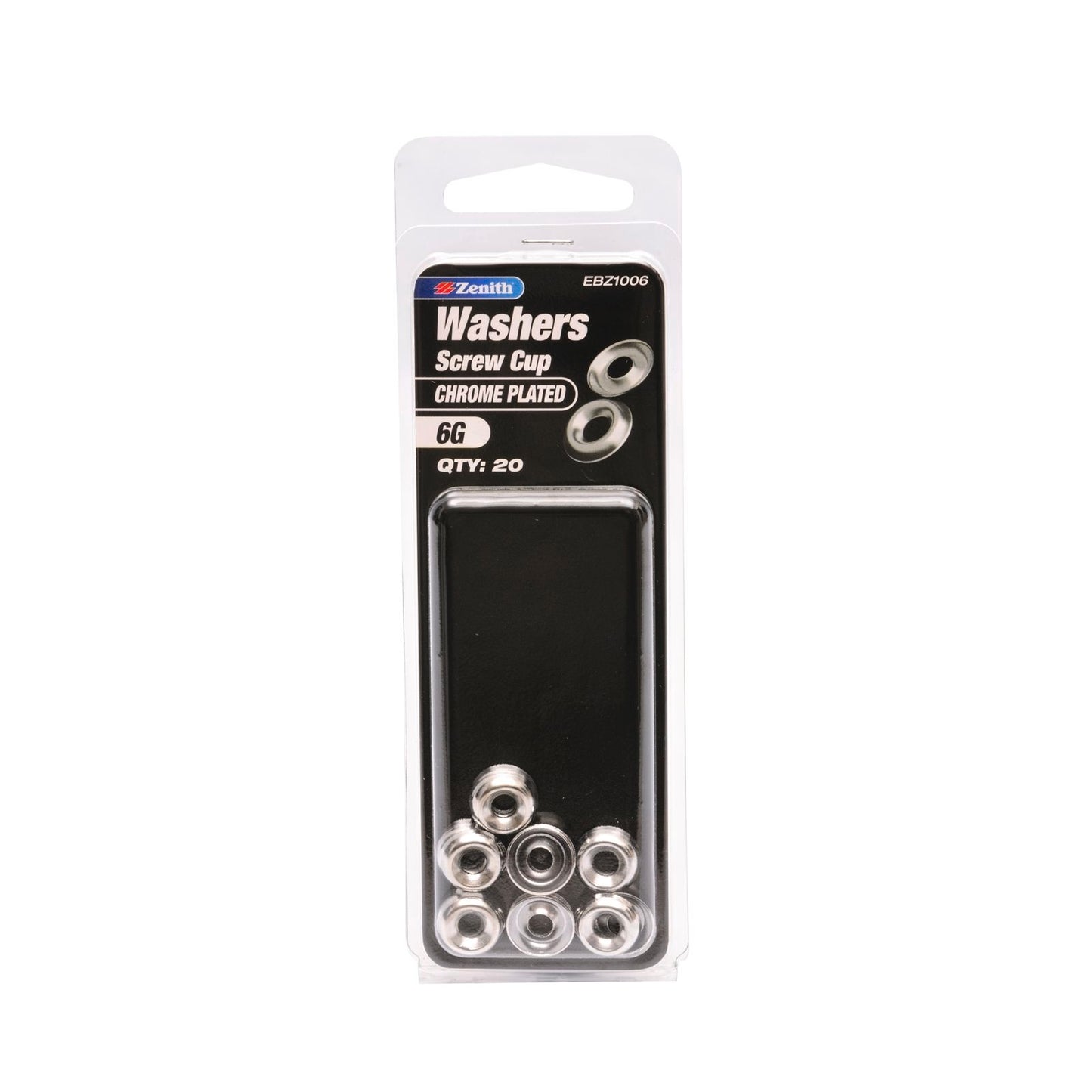 Zenith Screw Cup Washer - 6g - Chrome