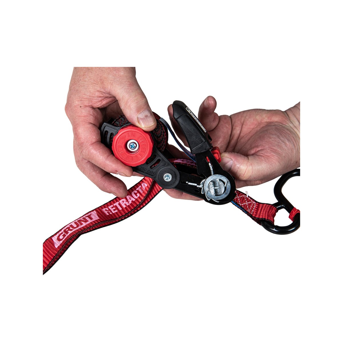 Grunt Retractable Tie Down - 25mm x 3.5m - Polyester - UV Safe - 2 Pack