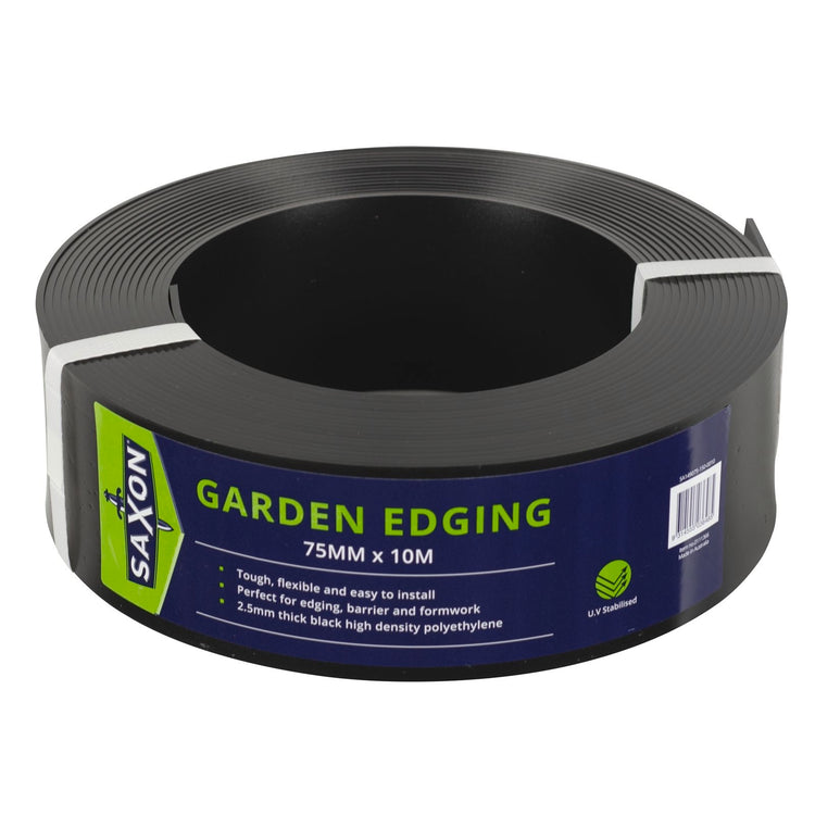 Saxon Garden Edging - 75mm x 10m - Black