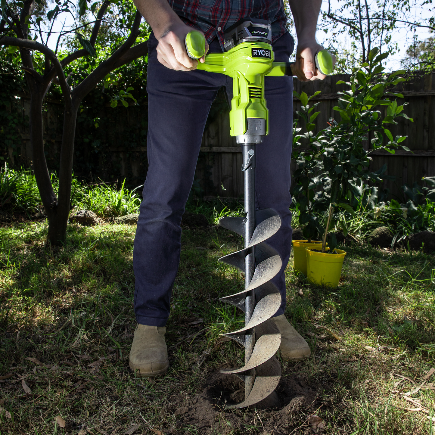 Ryobi Brushless Cordless Planting and Digging Tool - 18V One - 150mm - 30 Holes