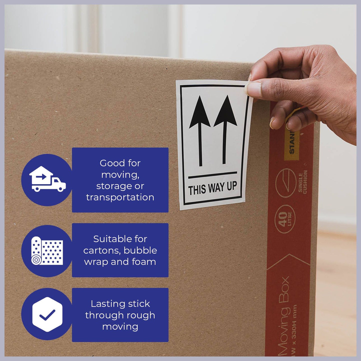 Packz This Way Up Label - 110 x 75mm - 60 Pack