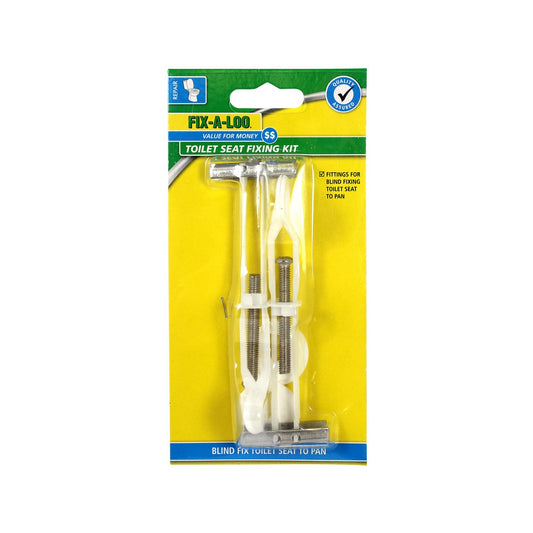 Fix a Loo Toilet Seat Blind Fixing Kit - 240mm x 125mm - Plastic - Easy Fit