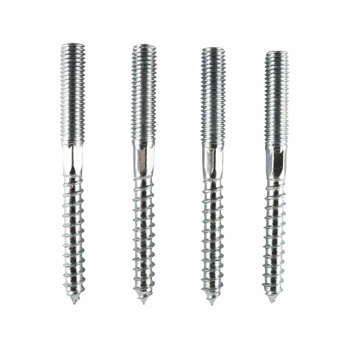 Everhang M8 Hanger Bolt 80mm Zinc Plated Steel 4 Pack Durable