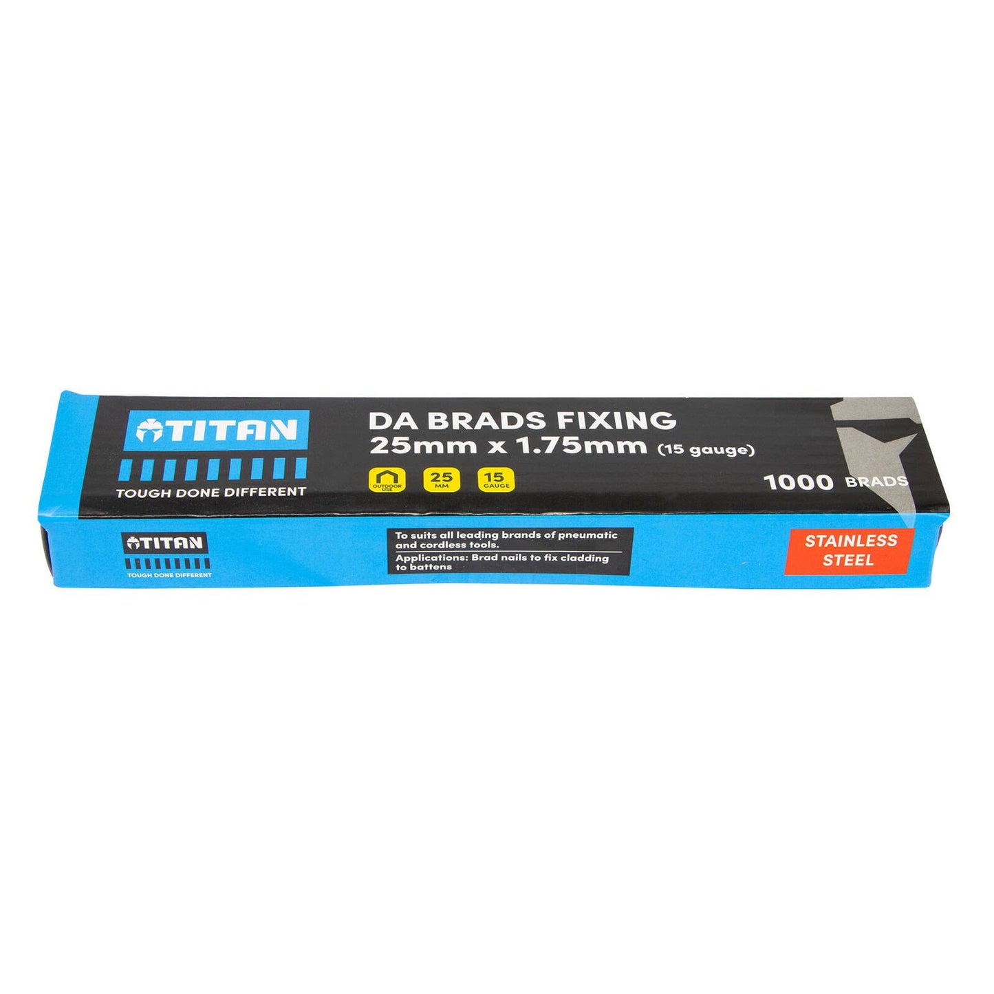 Titan Collated Nail Brads - 25 x 1.75mm - Stainless Steel - 1000 Pack