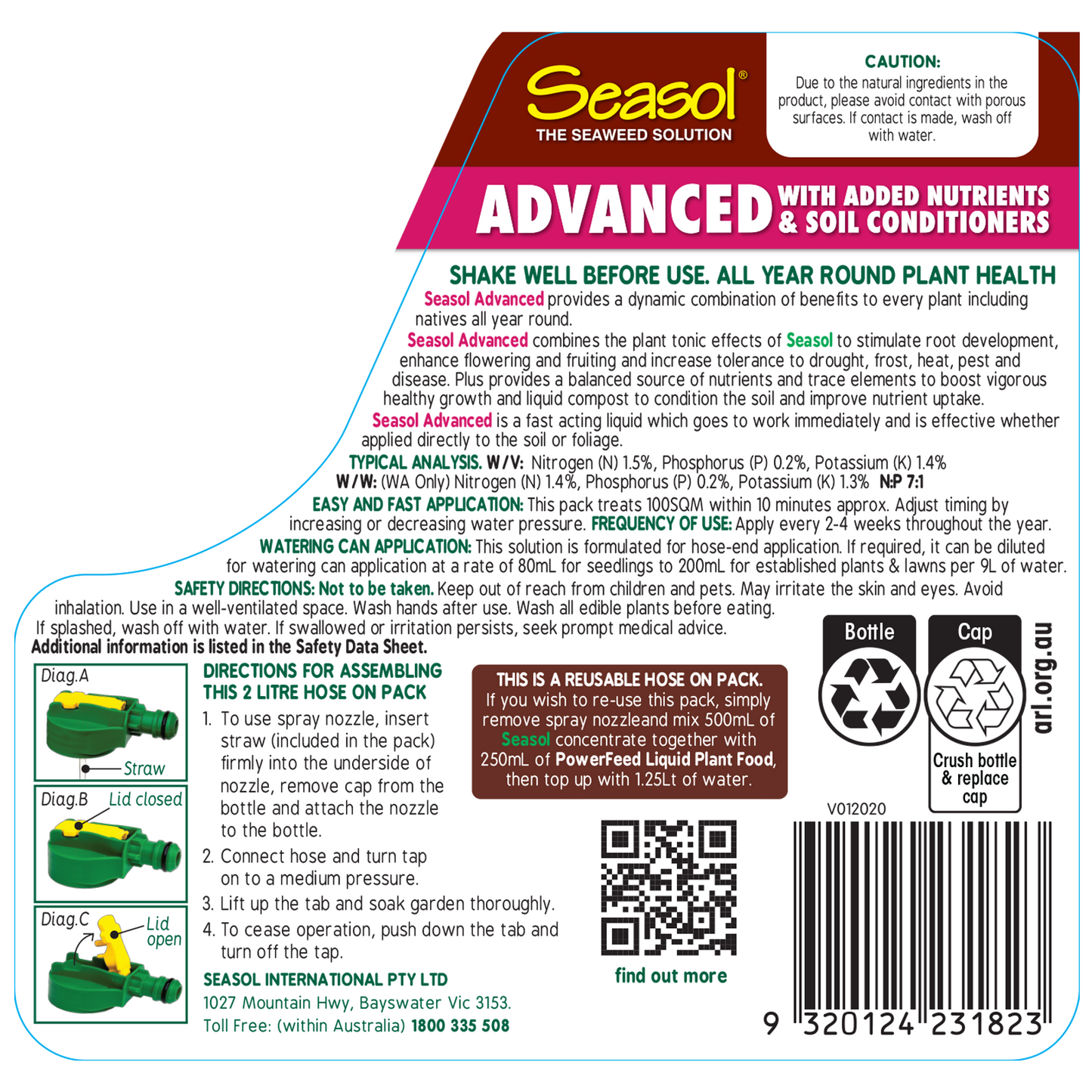 Seasol Advanced Health Tonic - 2L - 2 Pack