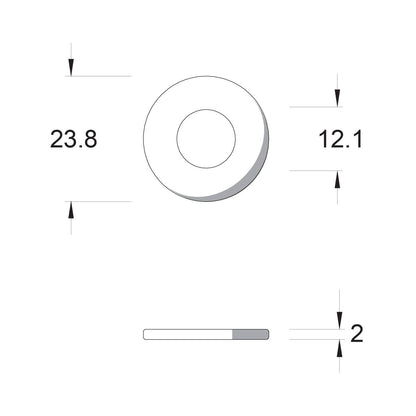 Zenith M10 Hot Dip Galvanised Flat Round Washers - 200 Pack