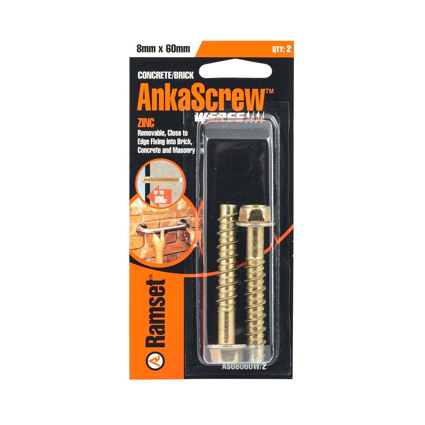 Ramset Ankascrew - 8 x 60mm - 2 Pack