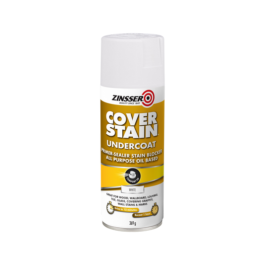 Zinsser Cover Stain Undercoat Primer-Sealer Stain Blocker All Purpose Oil Based White 369g