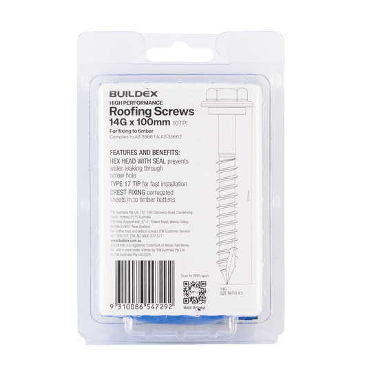 Buildex Roofing Screws - 14g x 100mm - Class 3 - 25 Pack