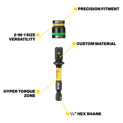 Kango Hypertorque Impact Magnetic Cleanable Nut Setter - 5/16" & 3/8"