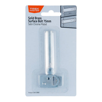 Taskmaster Surface Bolt - 75mm - Satin Chrome