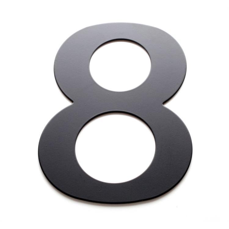 Sandleford Black Lorenzo House Number 8 - 200mm