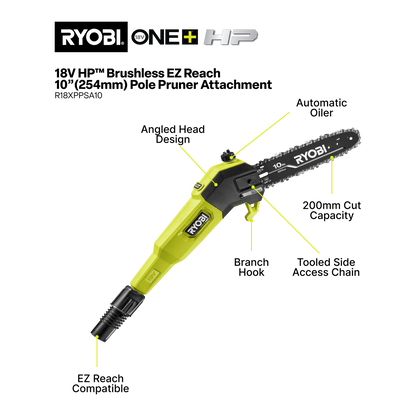Ryobi One EZ Reach HP Pole Pruner Attachment - 10"