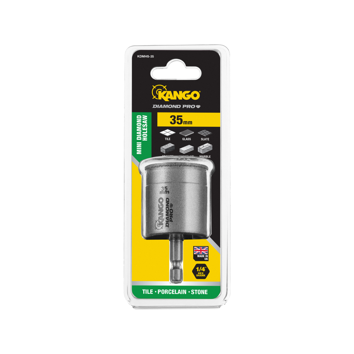 Kango Mini Diamond Pro Holesaw - 35mm - Braze-Bonded Diamonds - Fast Plug Removal