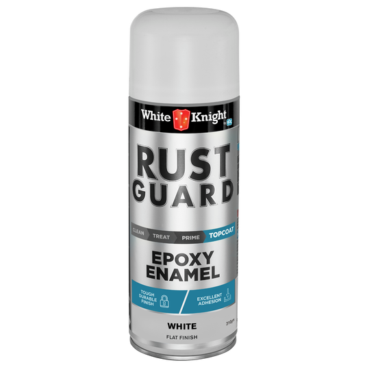 White Knight Rust Guard Spray Paint - White Flat Finish 310g