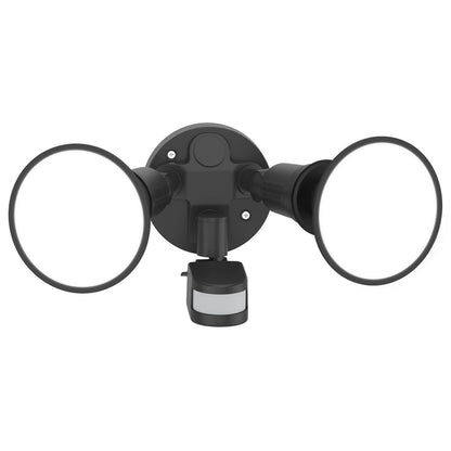Arlec Twin Head Floodlight with Sensor - 2 x 10W - 1900 Lumens - Black