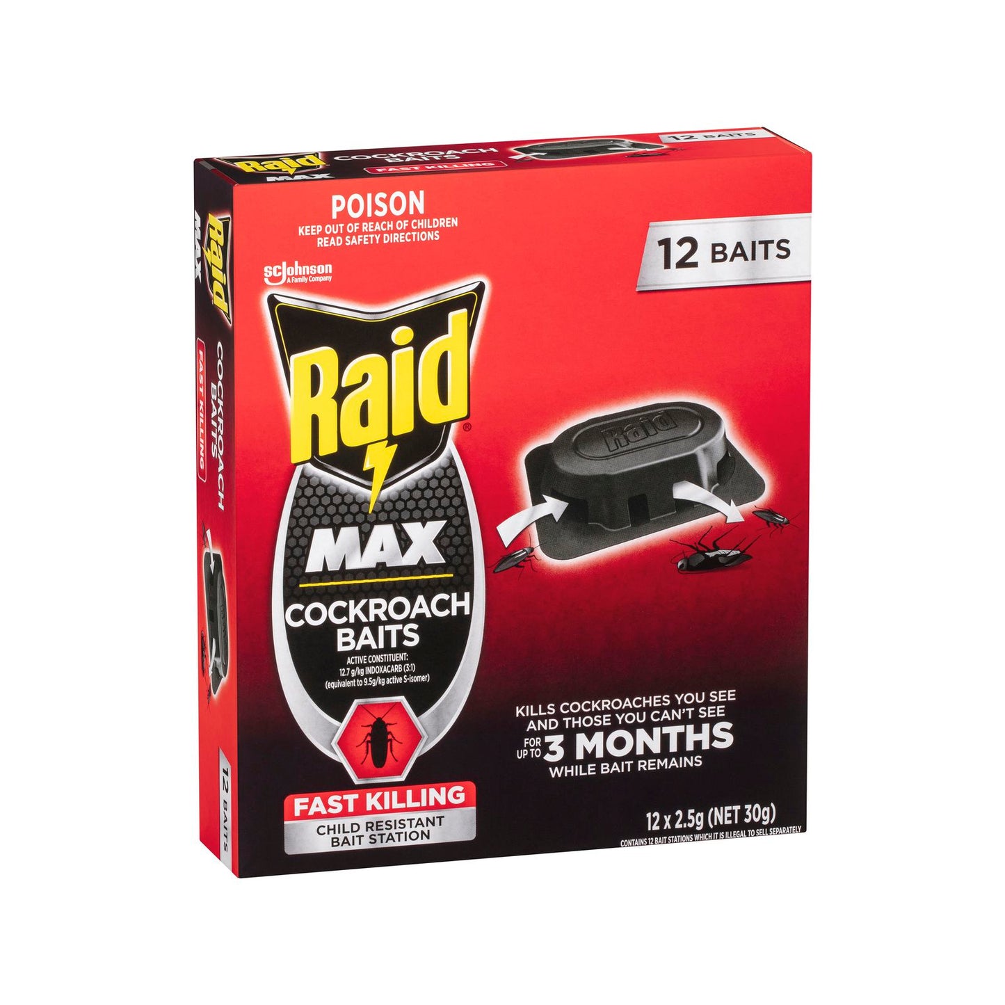 Raid Max Cockroach Baits - 12 Pack
