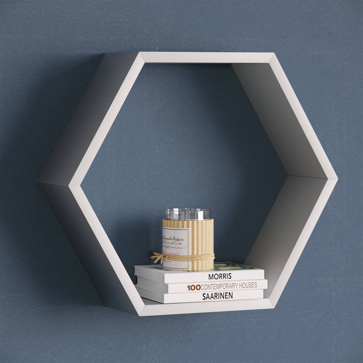 Flexi Storage White Matt Hexagonal Shelf - 350mm x 304mm x 100mm - White