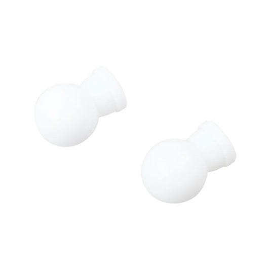 Windoware Curtain Rod Ball Finial - 16mm - White - 2 Pack
