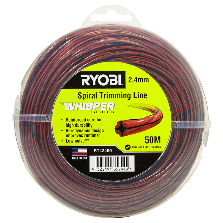 Ryobi Whisper Series Spiral Trimming Line 2.4mm x 50m