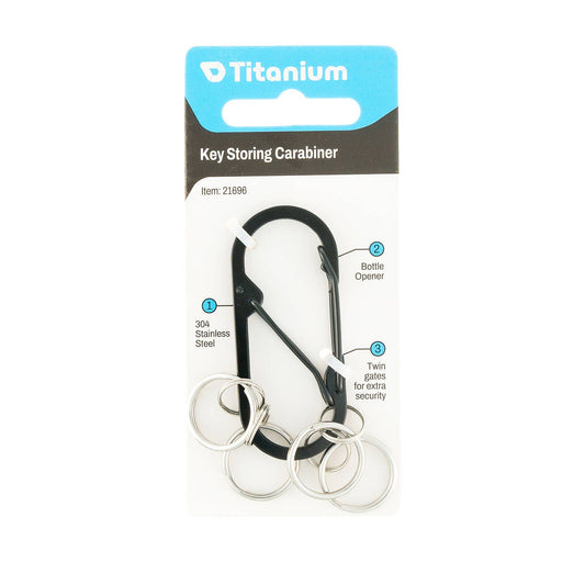 Titanium Key Storing Carabiner - 127 x 65mm - 4 Key Rings