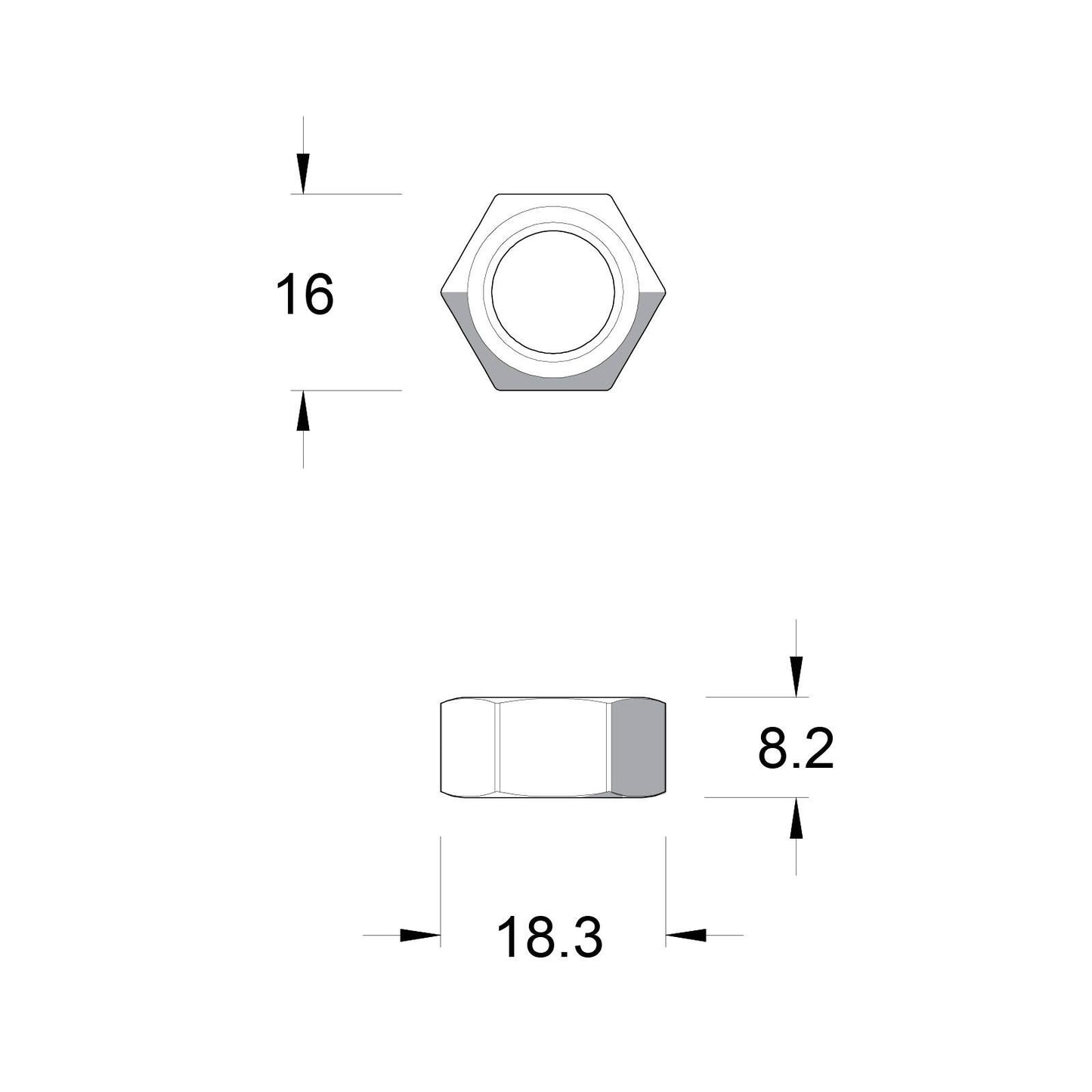 Zenith M10 Zinc Plated Hex Nuts - 50 Pack