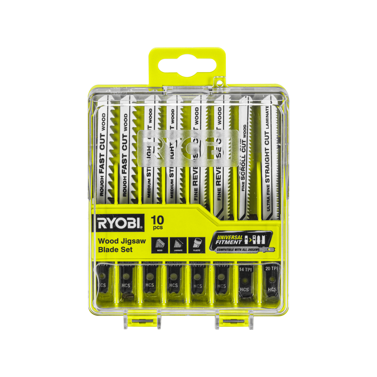 Ryobi Wood Jigsaw Blade Set - 100 x 22mm - 10 Piece