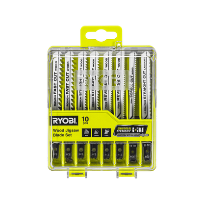Ryobi Wood Jigsaw Blade Set - 100 x 22mm - 10 Piece