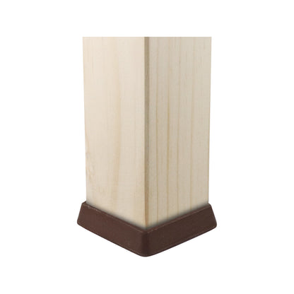 Surface Gard Brown Square Rubber Castor Cup - 40mm - 4 Pack