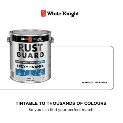 White Knight Rust Guard Epoxy Enamel Paint - 4L - White Gloss