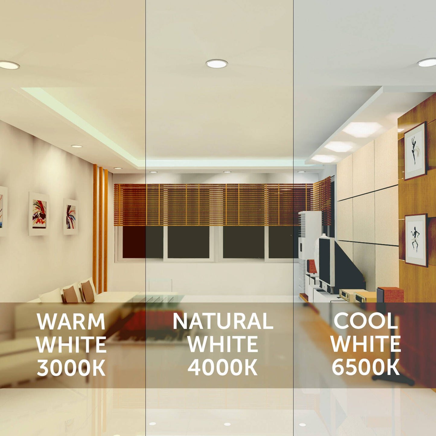 Arlec Tri Colour Dimmable LED Downlight - 6W - 107mm - White