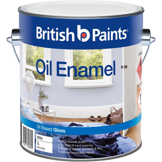 British Paints White Gloss Enamel Paint - 2L