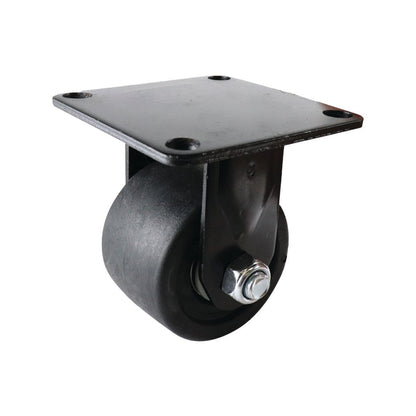 Easyroll 75mm Black Fixed Machine Castor Nylon 500kg Load Capacity